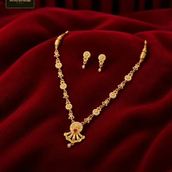 Elegant Imitation Necklace & Earrings Set – Traditional Pendant Jewellery