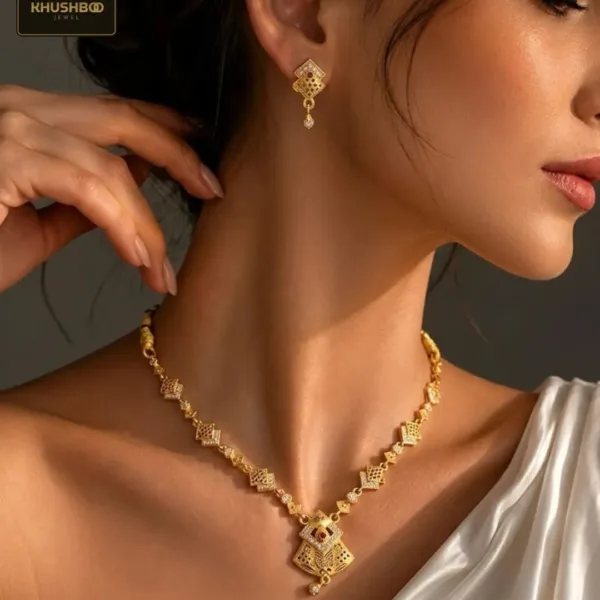 Traditional Imitation Necklace Set with Earrings for Women