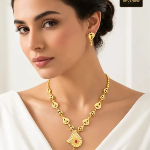 Gold Finish Imitation Necklace Set – Elegant Jewellery for Women